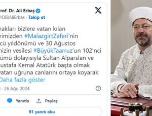 Hayret! Diyanet İşleri Başkanı Ali Erbaş, Atatürk’ü ‘hatırladı’