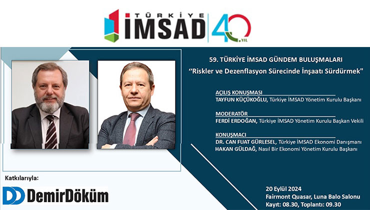 59. Türkiye İMSAD Gündem Buluşması 20 Eylülde