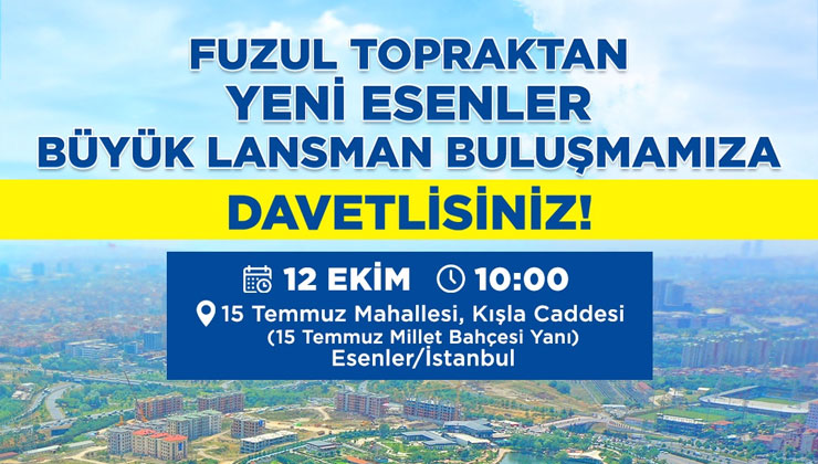 Fuzul Topraktan, Esenler’de yeni bir satışa çıkıyor