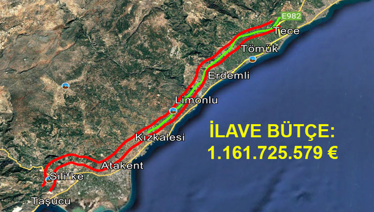 Çeşmeli Taşucu Otoyolu’na 1.161.725.579 euro’luk ek bütçe!