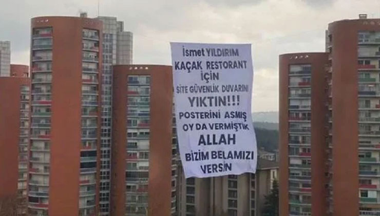 Yeşil Vadi Konakları’ndan “Allah belamızı versin” pankartı!