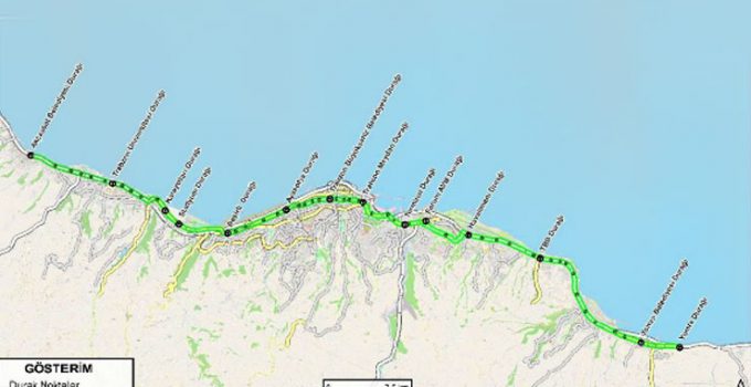 Trabzon kıyısına 32,25 km’lik raylı sistem hattı geliyor!