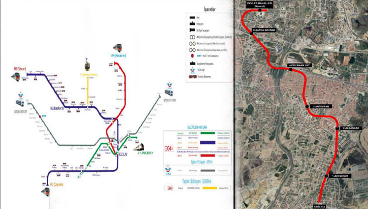 Ankara’da M2 Çayyolu ile M3 Sincan Hattı arasına bağlantı yapılacak